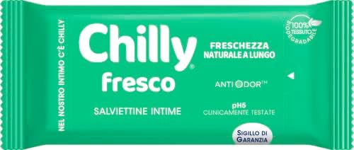 Salviettine Fresco, Salviette Igiene Intima, Azione Protettiva con Mentolo Naturale, Per Uso Quotidiano, Clinicamente Testato, pH 5, 1 Confezione da 12 Salviettine
