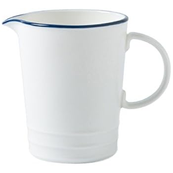 CHOOLD Blue and White Navy Style Ceramic Creamer with Handle,Coffee Milk Creamer Pitcher Serving Pitcher Sauce Pitcher for Kitchen