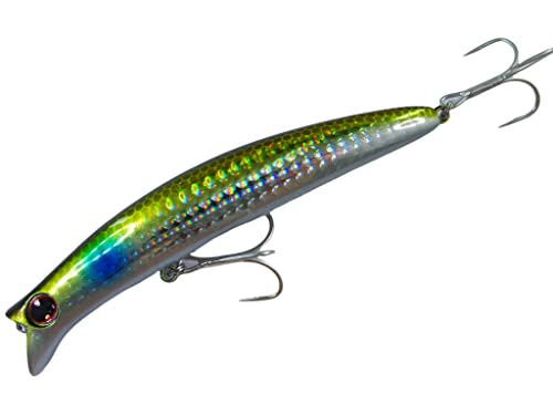 momolures - momowake 90 110 Floating Subsurface Minnow for Saltwater Bass fishing komomo lure style bait (110mm - LENS BORA)