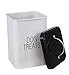 Dog Treat Container Treats Jar Airtight with Lid Scoop, Farmhouse Pet Storage Canister for Cookies, Biscuits, and Snacks for Countertop - White