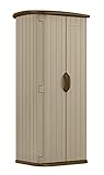 Suncast Vertical Utility Shed - Outdoor Storage Shed for Backyards and Patios - Wood Grain Texture - 2' x 2.5'