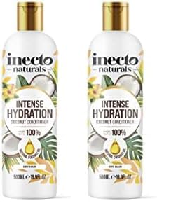 INECTO Natural Coconut Conditioner 500ml, Super-Creamy Infused with Pure Organic Coconut Oil, Silky Smooth Relief, Hydrated Hair (Pack of 2)