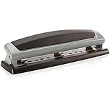 Swingline Desktop Hole Punch, Hole Puncher, Precision Pro, Adjustable, 2-3 Holes, 10 Sheet Punch Capacity, Black/Silver (74037)