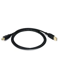Monoprice 3-Feet USB 2.0 a macho a B macho Cable (chapado en oro, 28 24awg) (105437), Negro