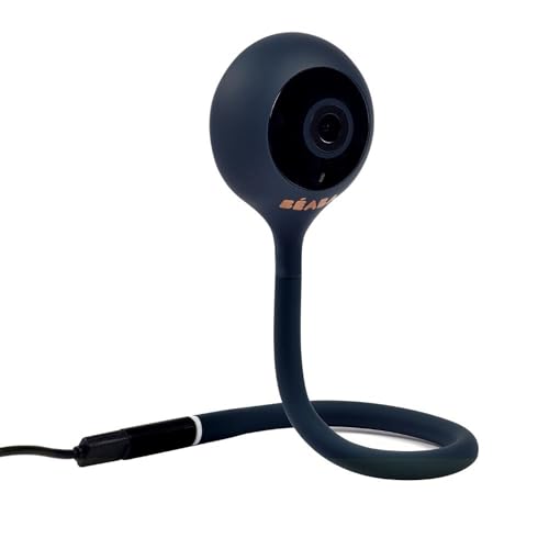 BÉABA, Baby Video Listening, Zen Connect Babyphone, Full HD 1090p Camera, Walkie-Talkie, Long Range, Mobile and WiFi Connection, Lullabies, Flexible Rod, Night Blue