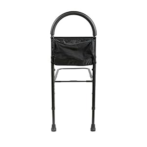 Medline Bed Assist Bar with Storage Pocket, Height Adjustable Bed Rail for Elderly Adults, Assistance for Getting In and…