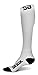 SB SOX Compression Socks (20-30mmHg) for Men & Women – Best Compression Socks for All Day Wear, Better Blood Flow, Swelling! (Medium, White/Black)