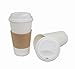2dayShip White Paper Hot Coffee Cups with Lids and Sleeves, White, 20 Ounces, 25 Count