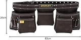 Stanley Leather Tool Belt Pouch Apron 5 Pockets Hammer Loop STST1-80113 view 6