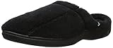 Isotoner Men's Microterry Hoodback Slippers,  Black,  X-Large