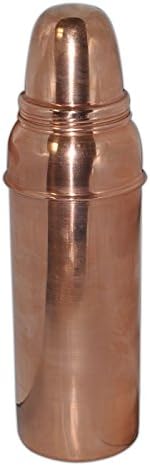 Hand Made Plain Pure Indian Copper Bottle with Lid