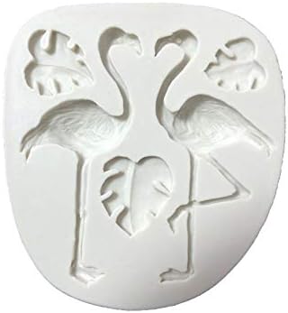 FOReverweihuajz Cake Mold DIY Leaf Flamingo Chocolate Fondant Polymer Clay Mould Kitchen Silicone Mold Random Color