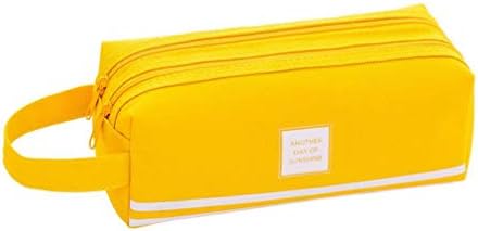VLUNT Pencil Cases for Teenage Girls, Zipper Bag Pen Case Stationery for Students, Yellow