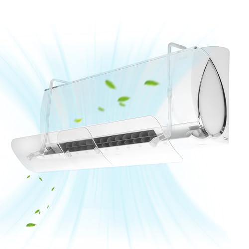 Deflector de Aire Acondicionado Ajustable,Deflector Aire para Minisplit Transparente,Golpe Antidirecto,Ajuste 270°,Cubierta Protectora Deflector Aire Retráctil para el Hogar,Apto para Todas Estaciones