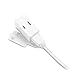 [UL Listed] Cable Matters 2-Pack 16 AWG 2 Prong Extension Cord 10 ft, 13A 3-Outlet Extension Cords with Tamper Guard, 13 Amp, 1625 Watts, White