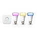 Philips Hue White and Color Ambiance Starter Kit (Older Model, 3 A19 Bulbs and 1 Bridge, Compatible with Amazon Alexa, Apple HomeKit and Google Assistant)