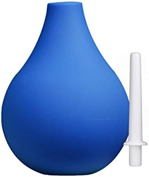 Lovinda 220ml Blue Enema Kit Medical Silicone Material Multifunctional Clean Anal Douches Vaginal Cleaner Safe Reusable Rectum Cleansing Anal Enema for Men Women
