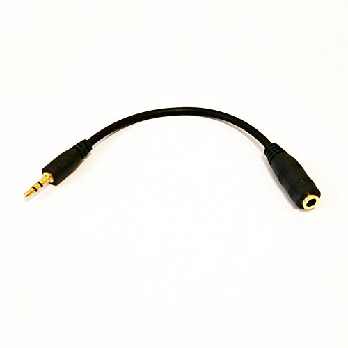 2pack Male to Female Headphone Jack AUX Audio Adapter Cable  Cord (Straight, Black) - Main Image