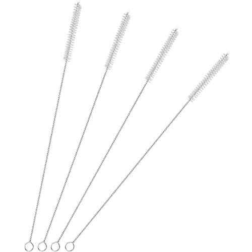 GFDesign Drinking Straw Cleaning Brushes Set 17" Extra Long 1/2" Extra Wide Pipe Tube Cleaner Nylon Bristles Stainless Steel Handle - 17" x 1/2" (12 mm) - Set of 4 - Thumbnail 5