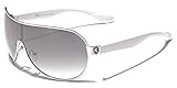 Mens Flat Top Sport Shied Aviator Sunglasses - Multiple Colors