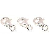 3 Lobster Claw Clasps Sterling Silver Jewelry Part 10mm