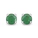 Sterling Silver Natural Emerald Stud Earrings 4mm 1/2 Carat Total Weight