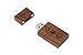 Wooden Walnut 8GB USB Flash Drive - 3 Hearts Design - Inserted into a Maple Box - Heart Veneer - with Raffia grass inside.