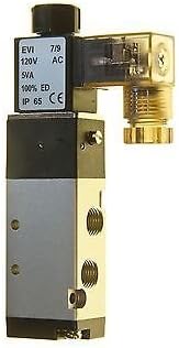 4 Way Pneumatic Directional Solenoid Valve 120 VAC Coil 1/8" NPT Work Ports \