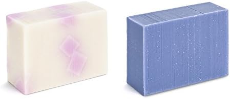 Set of 2 Natural Olive Oil Soap Bars - Made with Olive, Coconut &amp; Avocado Oils &amp; Enriched with Shea &amp; Cocoa Butters - Promotes Skin Softness &amp; Elasticity (Amber/Orchid &amp; Wild Rose)