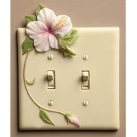 Hummingbird & Hibiscus - Hand Painted Double Switchplate Cover - Double Pole Style - Ibis & Orchid Design