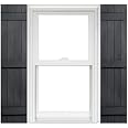 Mid America Board & Batten Vinyl Shutters - 14x59 Inch Black Shutters With Hardware (1 Pair)
