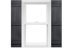 Polaris Homeside 4 Board and Batten Joined Vinyl Shutters (1 Pair) 14-1/2in. x 63in. - 410 Gray