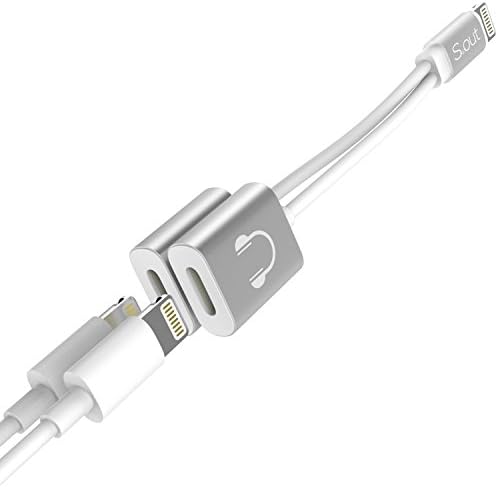 Sout Dual Lightning Headphones/Earphones Adapter &amp; Splitter for iPhone 7 and 7 Plus Music &amp; Charge