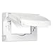 Hubbell Outdoor Lighting MX1250W Weatherproof Single Outlet Cover Outdoor Receptacle Protector, Horizontal Flat, White primary