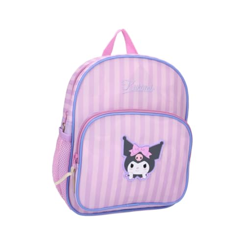 mybagstory - Mochila Kuromi para niños, ideal para guarderías y ocio, 29 x 23 x 8 cm, mochila para niña, color púrpura y rosa, impermeable