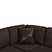 3 Piece Modern Microfiber Dark Brown Faux Leather Sectional Sofa with Ottoman