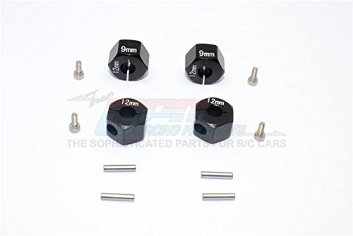 Traxxas Ford GT 4-Tec 2.0 (83056-4) Upgrade Parts Aluminum Hex Adapters 9mm Thick - 4Pc Set Black