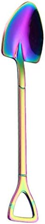Amapower New Soup Coffee Kitchen Multi-Color Shovel Shape Ice Cream Spoon Fork Stainless Steel