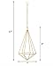Mkono Hanging Air Plant Holder Modern Geometric Planter with Chain Tillandisia Container Himmeli Wall Decor, Gold, 2 Packs