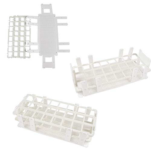 FOCCTS 15 Pack Test Tubes with Rack - 40ml Clear Plastic Test Tube Gumball Candy Tube Plastic Vials with Caps 25x140mm - 24 Holes Detachable Test Tube Rack Holder for 25mm Tubes - Thumbnail 3