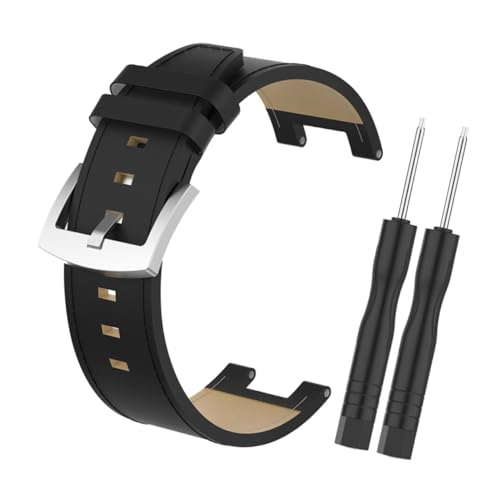 DIYEAH 1set Genuine Leather Watch Band for Comfortable Replacement Strap Easy to Install Black Accessories