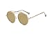 Cramilo CA10K Mirrored Polarized Lens Vintage Round Sunglasses (Matte Gold/Amber, 54)