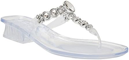 Womens Luxury Jeweled Australian Crystal Heel Summer Sandal (10, Clear)
