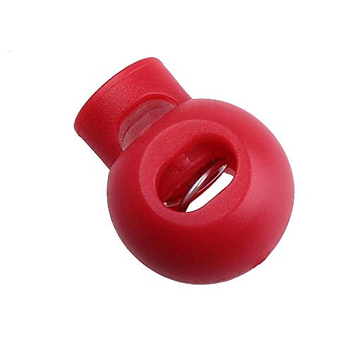 ACKLLR 60 Pcs Plastic Cord Locks, Single Hole End Spring Toggle Stopper Slider for Drawstring Backpack Rucksack Craft Supplies - 6 Colors,Round Ball Shape