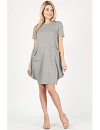 Vestido de burbuja extragrande con bolsillos para mujer de manga corta y vestido suelto de talla grande - Hecho en EE. UU.