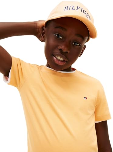Jungen T-Shirt Kurzarm Essential aus Baumwolle, Orange (Faded Sun Kiss), 5 Jahre