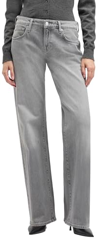 7 For All Mankind Low Straight Steel Jeans, Grigio, 23W Donna