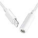 (2 pack) Lampari lightning to 3.5mm headphone jack aux adapter for iPhone 7 / 7 Plus -(iOS 10.2 ,10.3) White