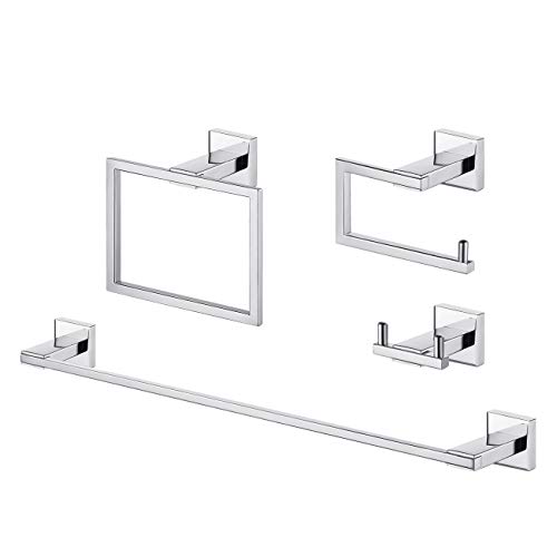 KES Bathroom Accessories Set 4 Piece 24Inch Towel Bar Double Robe Hook