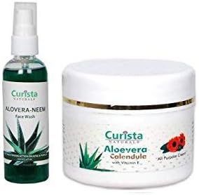 Curista Naturals Aloe Vera & Calendula All Purpose Cream And Aloe Vera Neem Face Wash Combo Pack